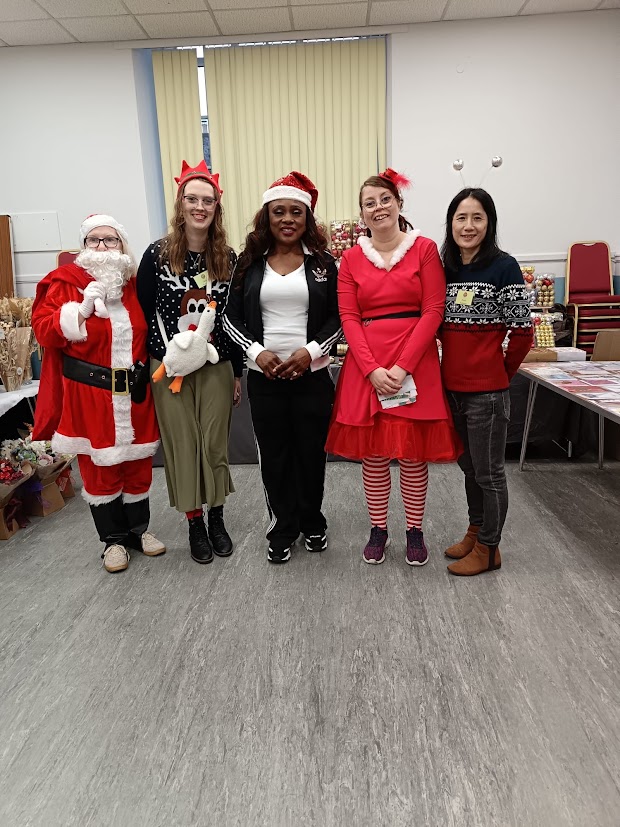 christmas at ruthrieston 2025 with the volunteers and santa